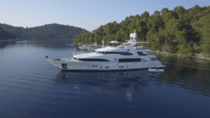 Yacht sailing on the sea